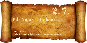 Mányoki Taddeus névjegykártya